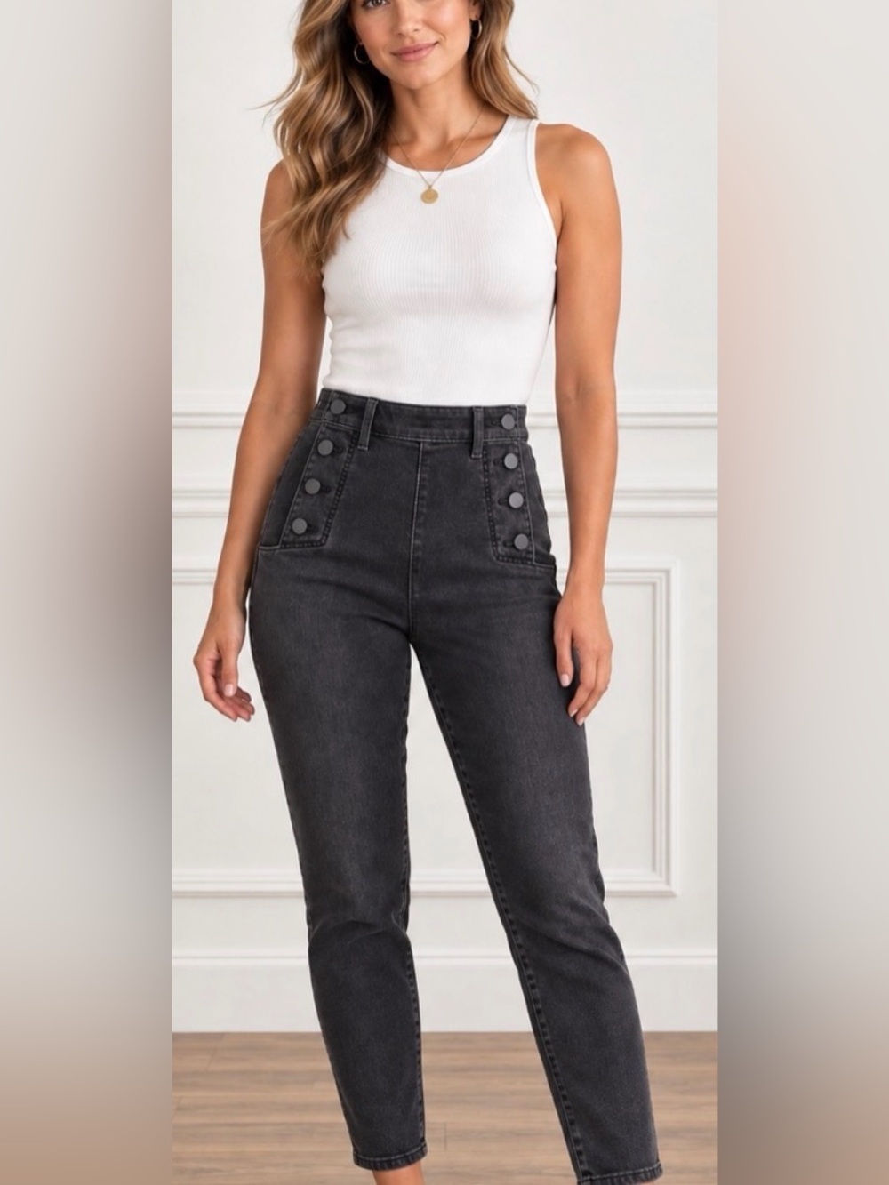 Loft Black Sailor The Skinny Jeans Size 27 (4) Regular